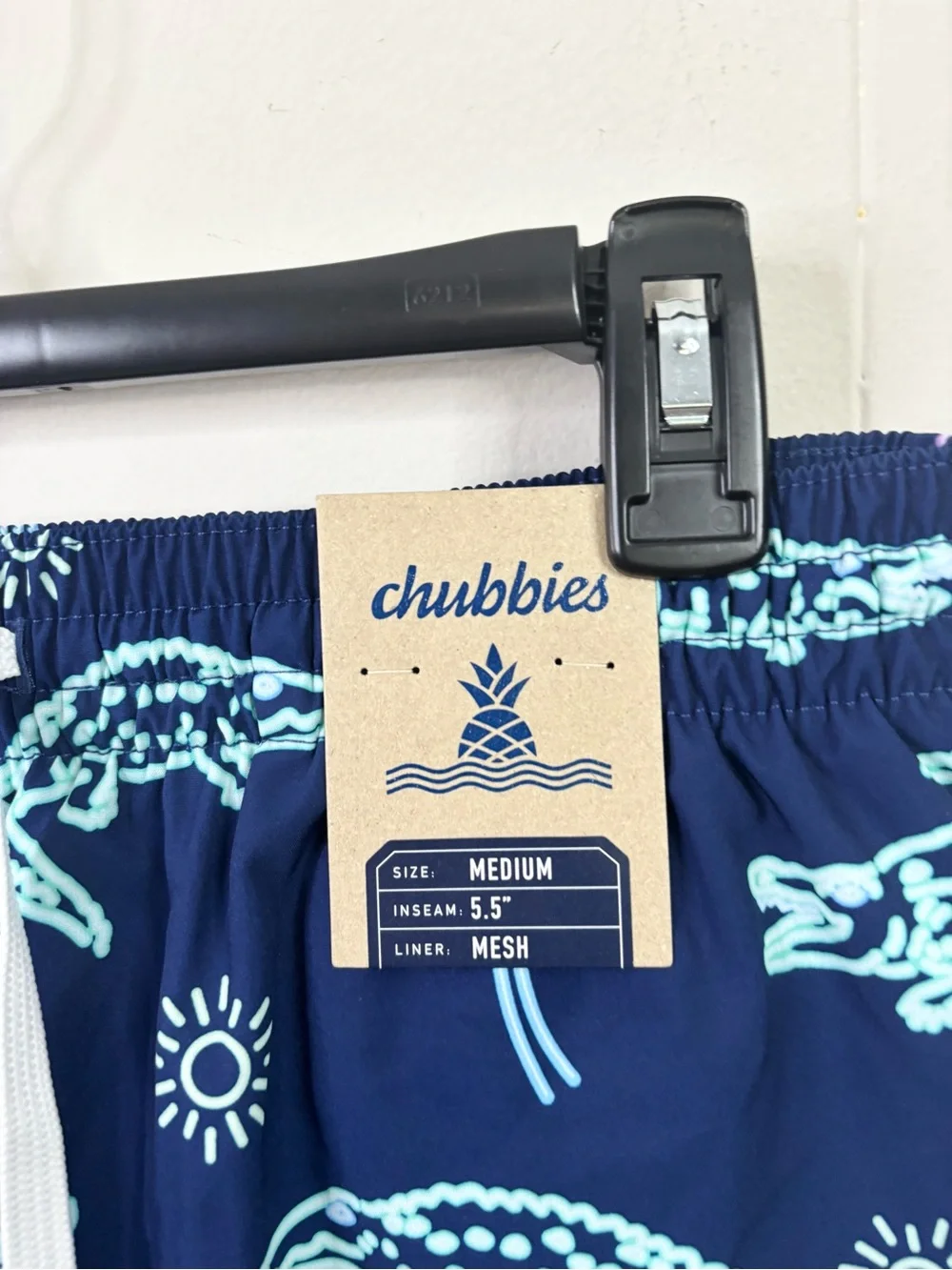 Chubbies The Neon Glades Stretch Swim Trunks size M 5.5 inch new navy blue